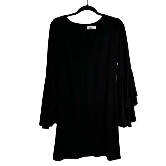 Bailey 44 Avalanche Bell Sleeve Black Ponte Mini Sheath Dress Medium - Picture 3 of 10